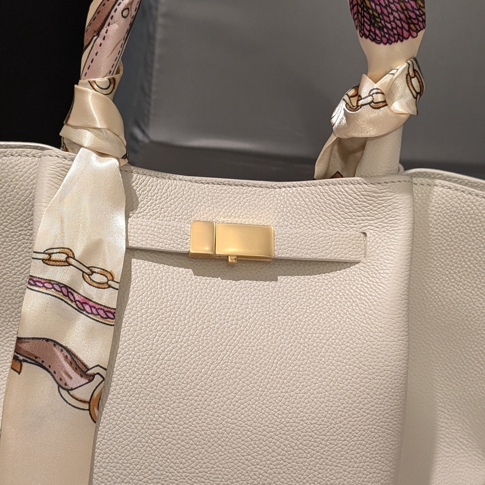 Demellier Midi New York Elegant Off-White Tote